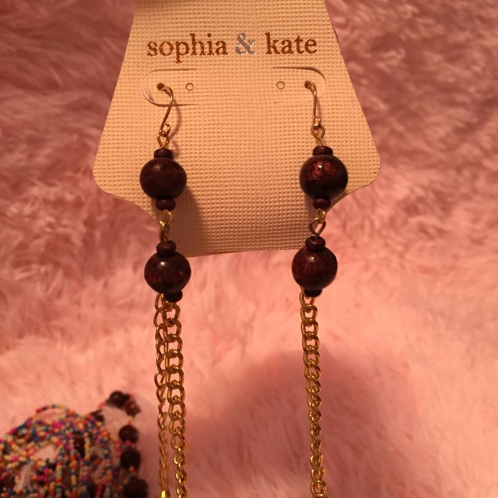 NWT Sophia & Kate Beaded Necklace & Earrings Set - Picture 4 of 4